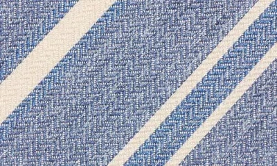 David Donahue Stripe Herringbone Silk Tie In Blue