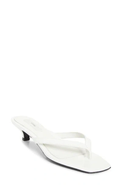 Totême Off-white Croco-embossed Leather Heeled Flip-flop Sandals