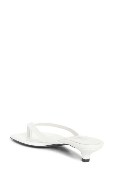 Totême Off-white Croco-embossed Leather Heeled Flip-flop Sandals