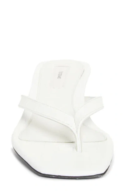 Totême Off-white Croco-embossed Leather Heeled Flip-flop Sandals