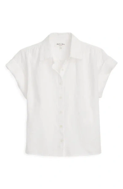 Alex Mill Maddie Linen Short Sleeve Button-up Shirt In White