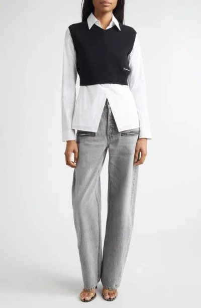 Alexander Wang Knit Vest Shirt In Multi
