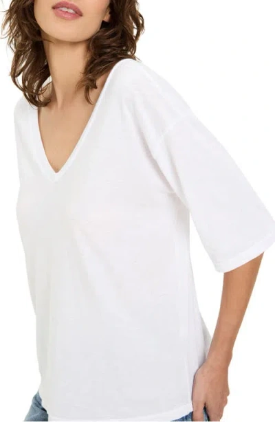 Michael Stars Liam V-neck T-shirt In White