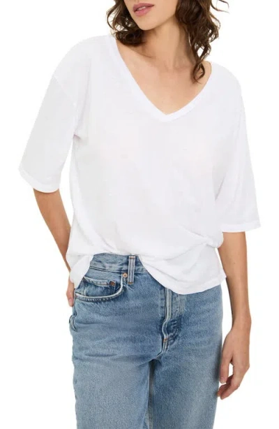 Michael Stars Liam V-neck T-shirt In White
