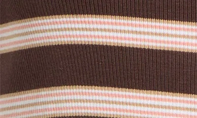 Veronica Beard Uma Stripe Rib-knit Vest In Brown