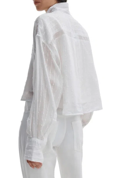 Rag & Bone Marin Long Sleeve Combo Shirt In White