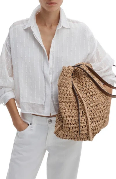 Rag & Bone Marin Long Sleeve Combo Shirt In White