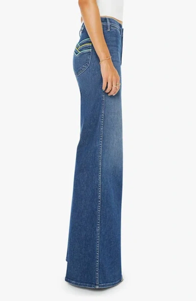Mother Tomcat Roller Skimp High-waisted Wide-leg Jeans In Perfectly Imperfect In Blue