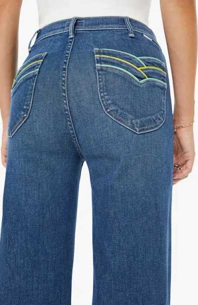 Mother Tomcat Roller Skimp High-waisted Wide-leg Jeans In Perfectly Imperfect In Blue
