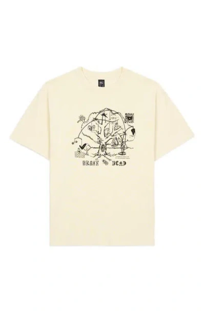 Brain Dead Oracle Cotton Graphic T-shirt In Neutral