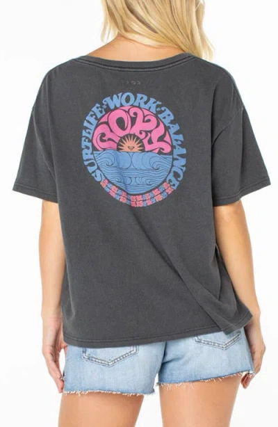 Roxy Oversize Graphic T-shirt In Gray