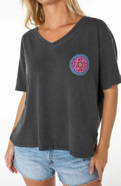Roxy Oversize Graphic T-shirt In Gray