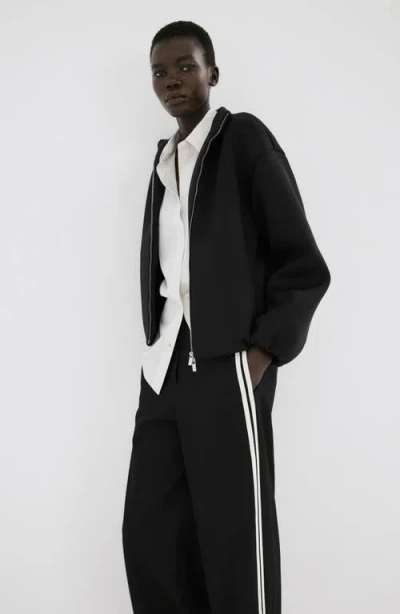Mango Sophie Stripe Pants In Black