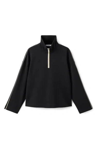 Mango Turtleneck Sweatshirt With Zip Black In Black
