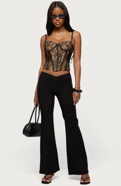 Edikted Alyce Crossover Flared Pants In Multi
