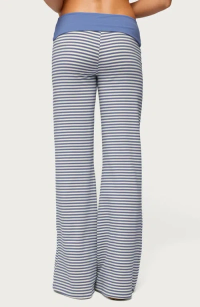 Edikted Meggy Colorblock Stripe Foldover Pants In Multi