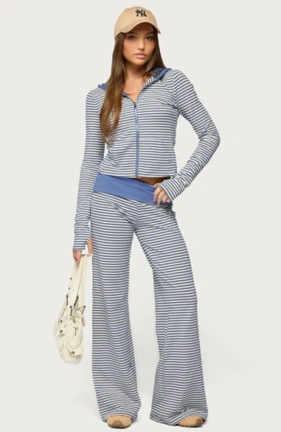 Edikted Meggy Colorblock Stripe Foldover Pants In Multi