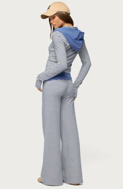 Edikted Meggy Colorblock Stripe Foldover Pants In Multi