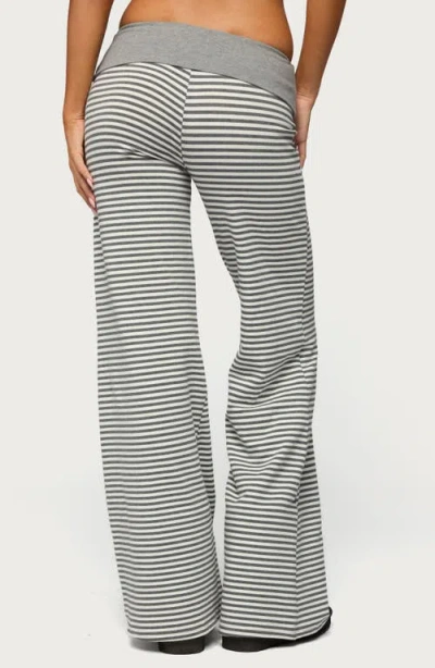 Edikted Meggy Stripe Foldover Pants In Multi
