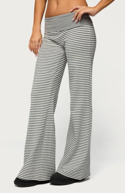 Edikted Meggy Stripe Foldover Pants In Multi