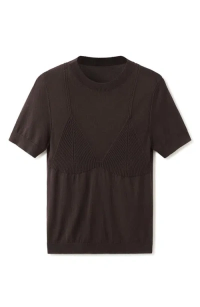 Mango Short Sleeve Sweater In Black