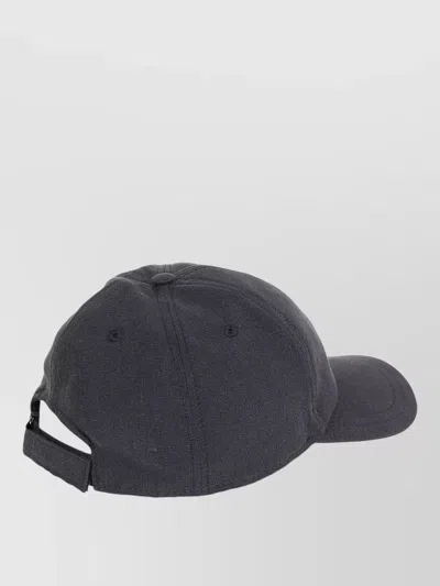 Herno Curved Brim Baseball Hat Structured Shape In Gray