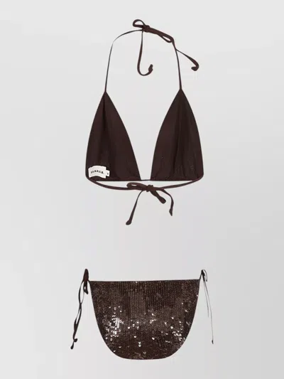 P.a.r.o.s.h Triangle Bikini Micro Sequins Sliding Cups