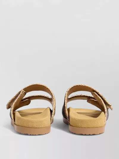 Dsquared2 Silk Nylon Sandals Open Toe Flat Sole In Multi