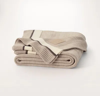 Boll & Branch Court Knit Throw Blanket In Brown