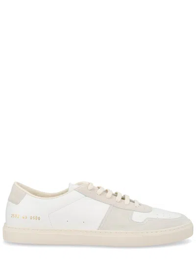 Common Projects Bball Suede And Leather Low-top Sneakers In White