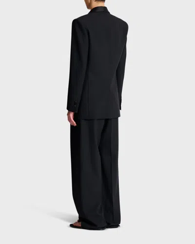 Balmain Single-breasted Shawl-lapel Blazer In Blue