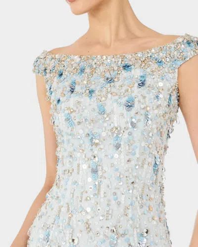 Jenny Packham Jessie Embellished Off-the-shoulder Gown In Blue