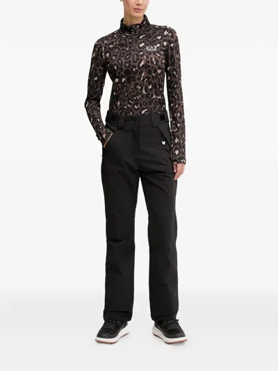 Ea7 Leopard-print Base Layer In Blue