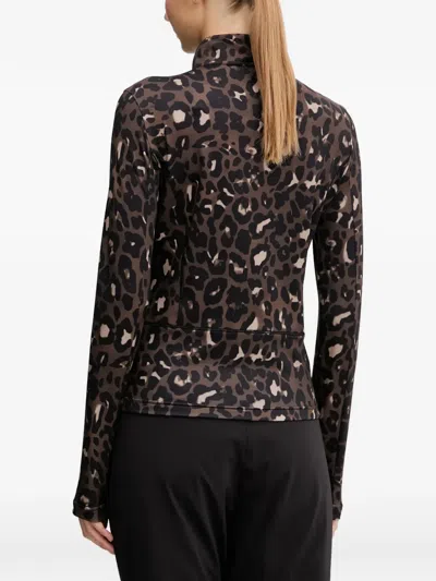 Ea7 Leopard-print Base Layer In Blue