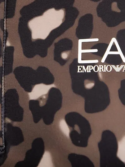 Ea7 Leopard-print Base Layer In Blue
