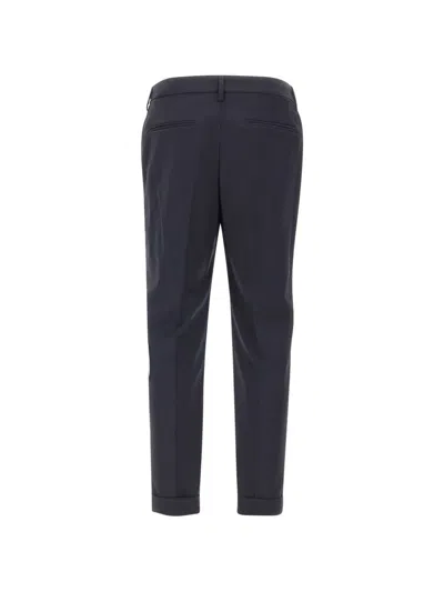 Devore Front-pleats Trousers In Blue