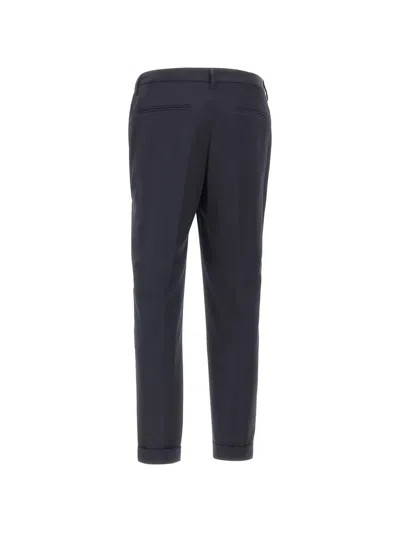 Devore Front-pleats Trousers In Blue