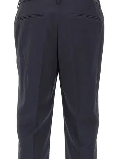 Devore Front-pleats Trousers In Blue