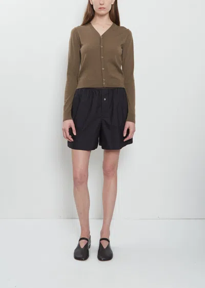Lemaire Tailored Boxer Shorts Button Detail Pockets In Black