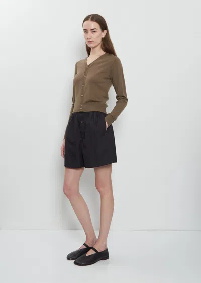 Lemaire Tailored Boxer Shorts Button Detail Pockets In Black