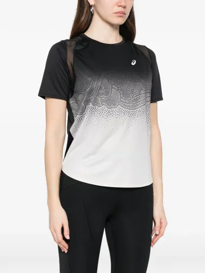 Asics Road Mesh-panel Printed T-shirt In Multi