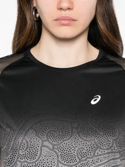 Asics Road Mesh-panel Printed T-shirt In Multi