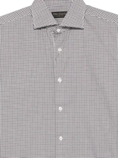 Dell'oglio Buttoned Check Shirt In White