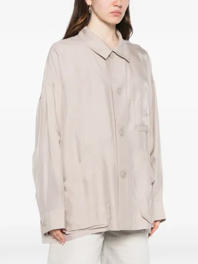 Y-3 Patch-pocket Overshirt In Neutral