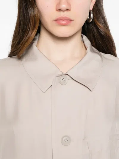 Y-3 Patch-pocket Overshirt In Neutral