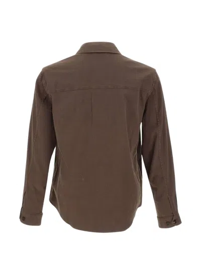 Woolrich Buttoned Pocket Coat In Brown