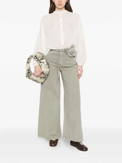 Dixie Buttoned Long-sleeve Shirt In White