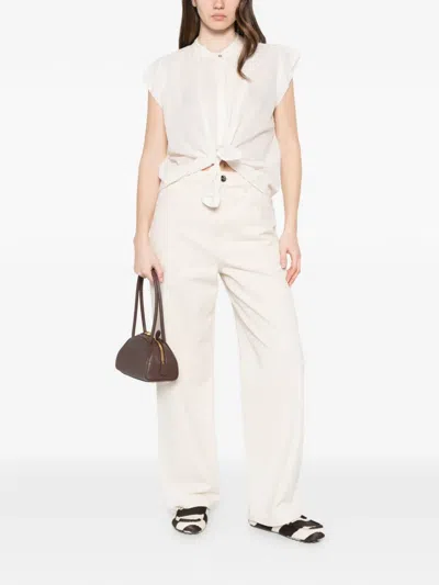 Dixie Knot-front Shirt In White