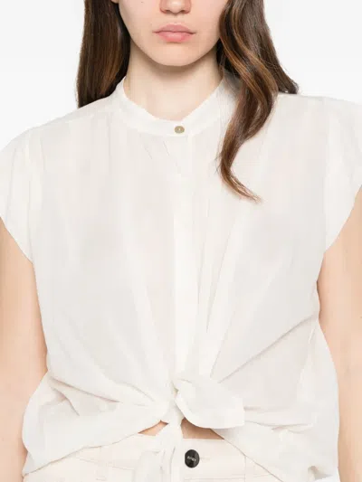 Dixie Knot-front Shirt In White
