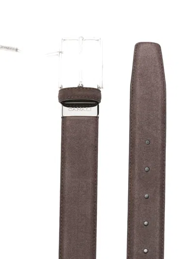 Canali Leather Belt In Brown